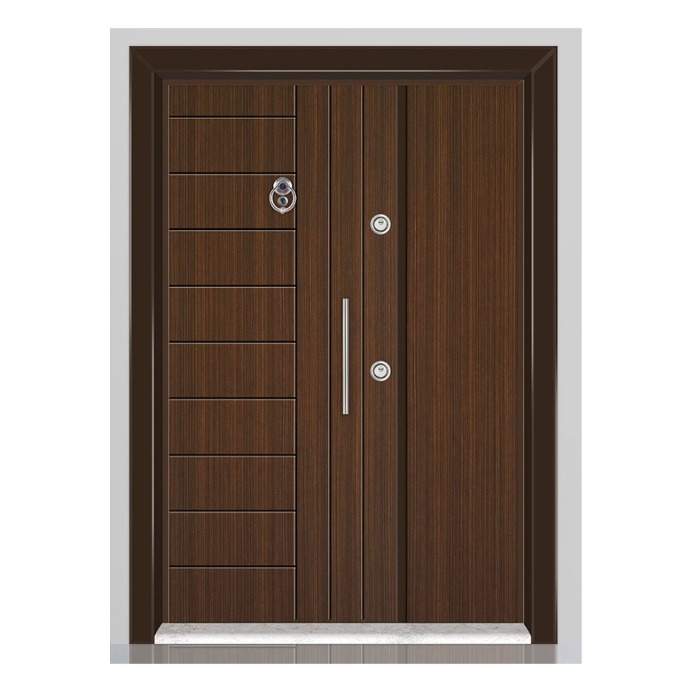 Modern Çizgili Bina Giriş Kapısı - Şıklık ve Güvenlik Bir Arada 002BGK