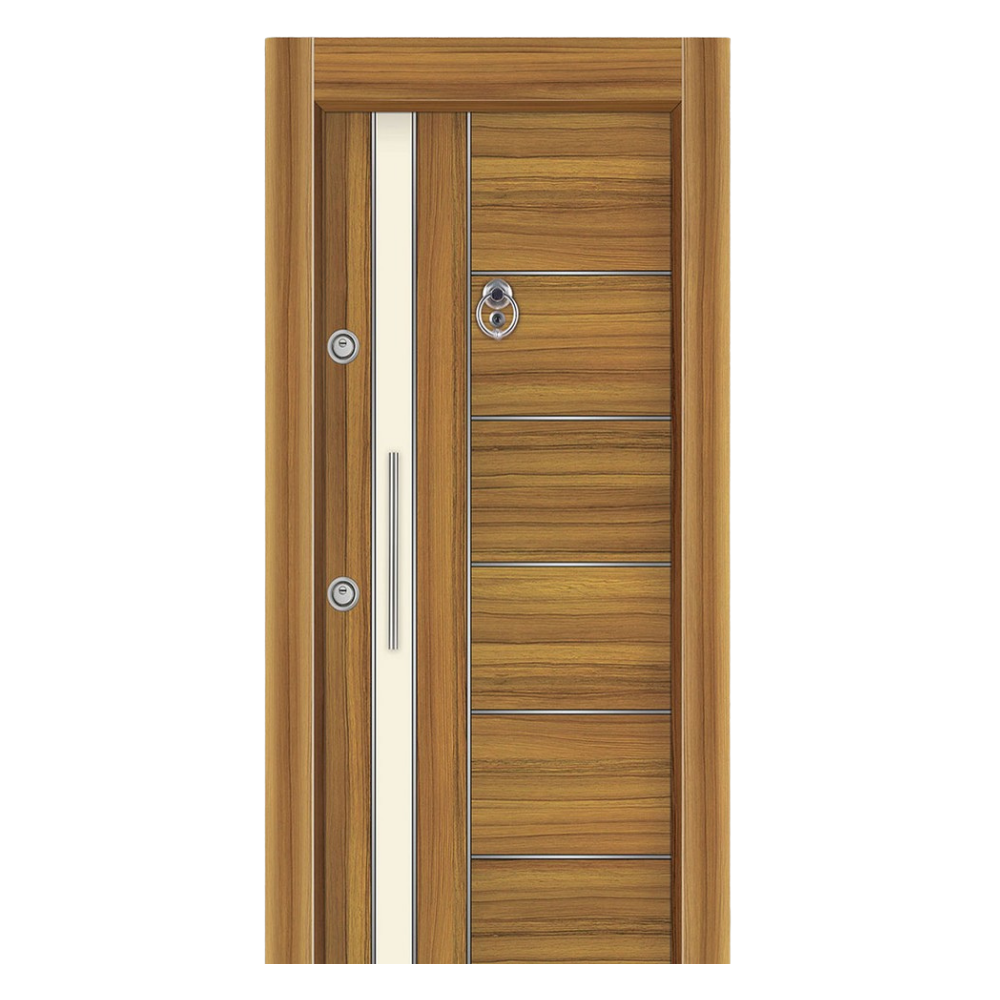 Amerikan Ceviz Görünümlü Çelik Kapı - Yüksek Güvenlik ve Şık Tasarım 102