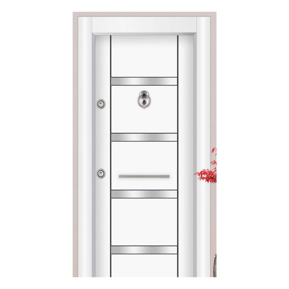 Beyaz İnci Laminoks Çelik Kapı - Modern ve Şık Tasarım 200B