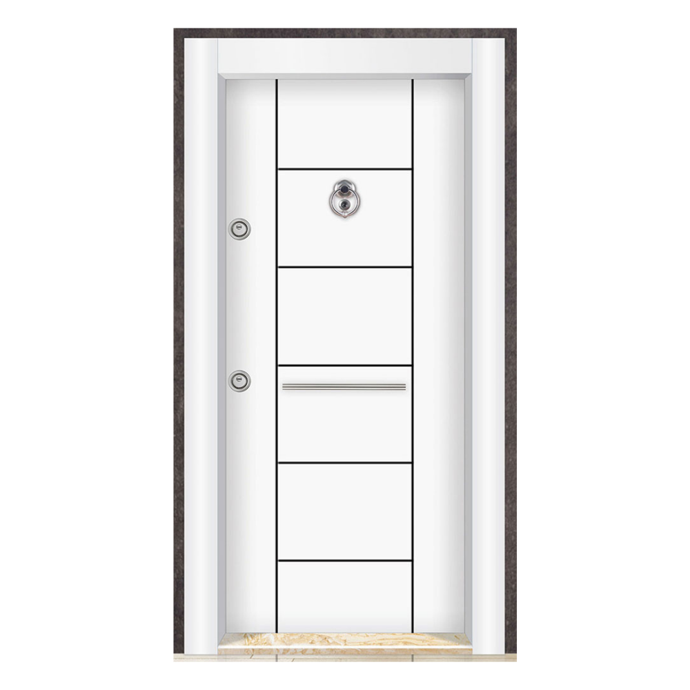 Beyaz İnci Rustikli Çelik Kapı - Modern ve Dayanıklı Tasarım 302