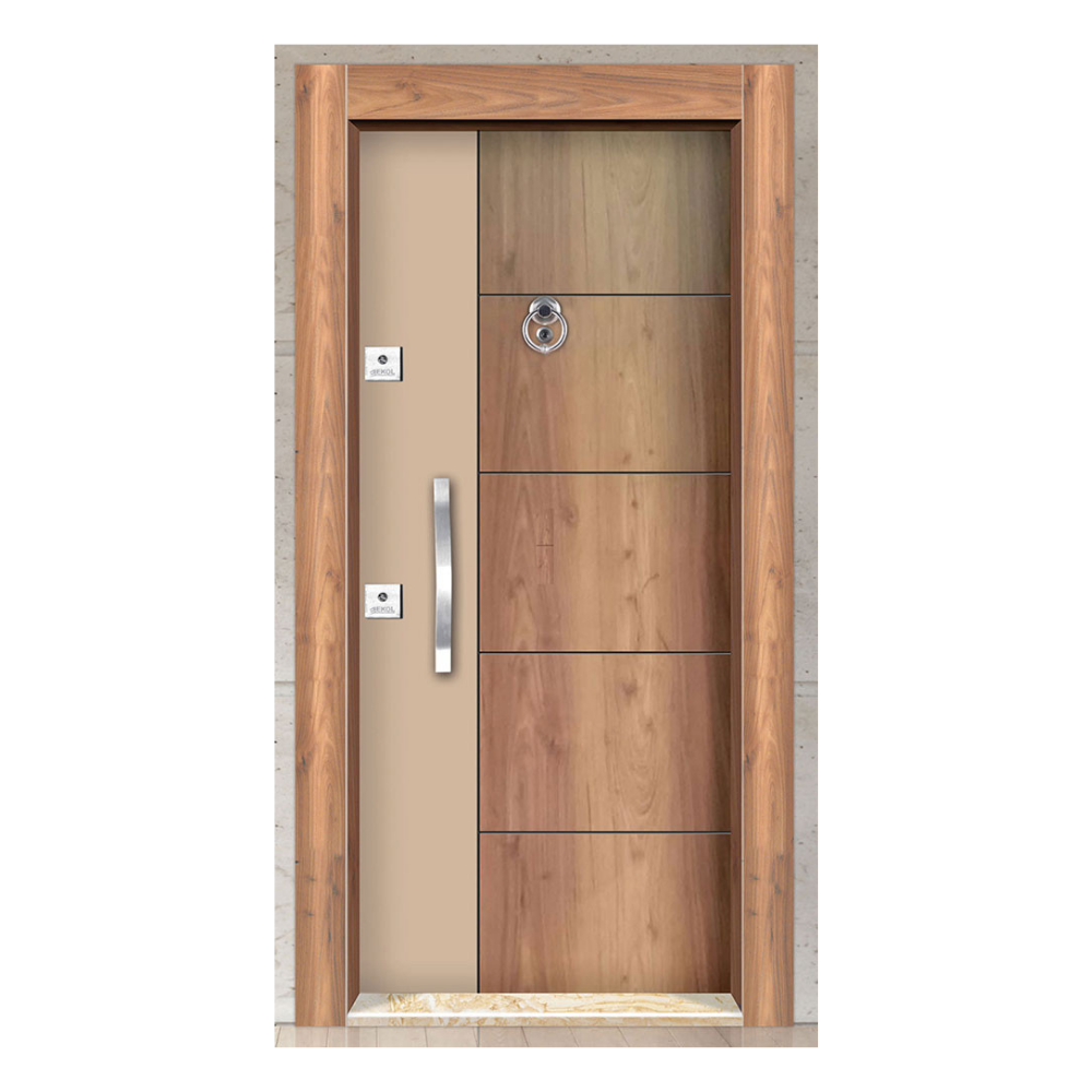 Malatya Ceviz ve Kapuçino Tasarımlı Çelik Kapı - Şıklık ve Güvenlik 803